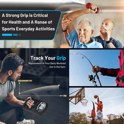 265Lbs/120Kg Digital Hand Dynamometer Grip Grip Strength Tester with LCD Screen for Forearm Training Finger Power Weightlifting