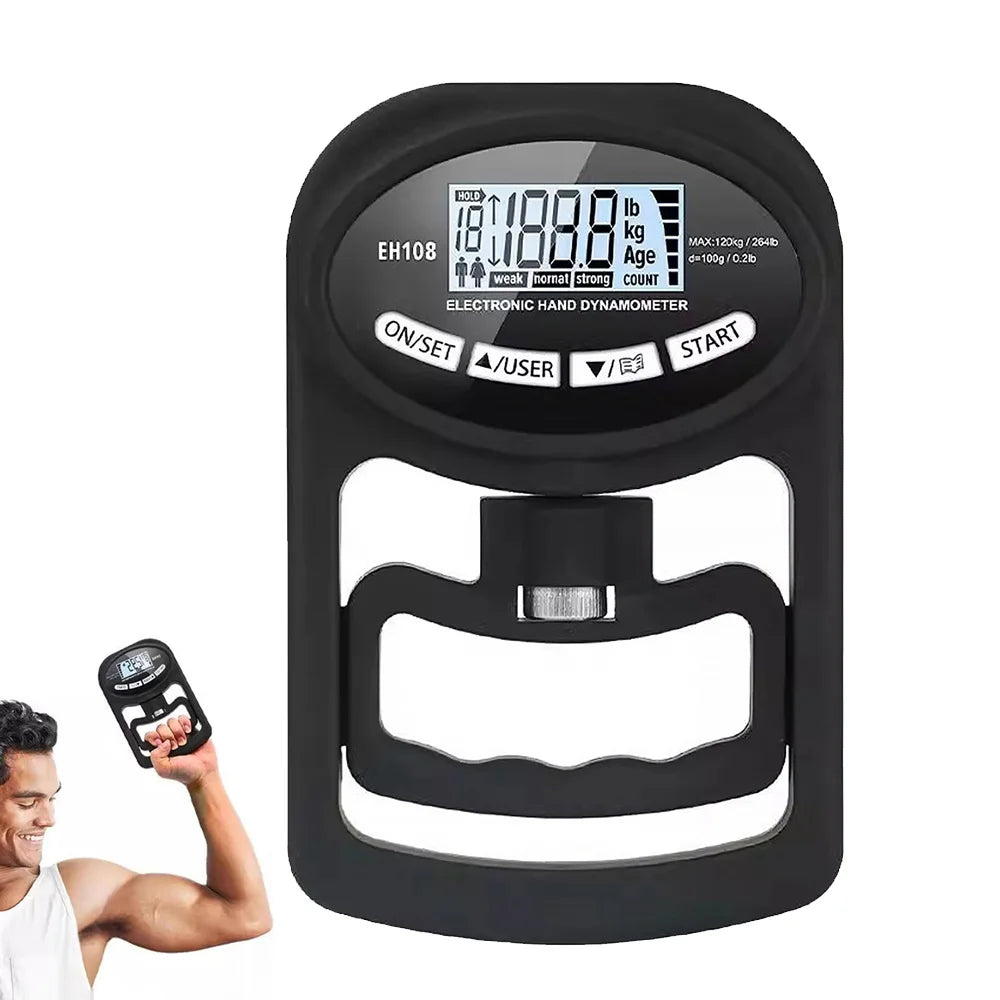 265Lbs/120Kg Digital Hand Dynamometer Grip Grip Strength Tester with LCD Screen for Forearm Training Finger Power Weightlifting
