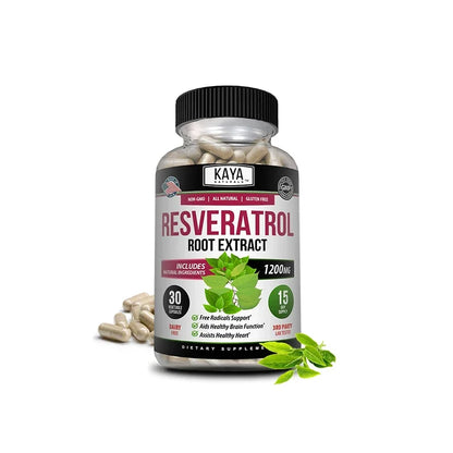 Resveratrol Capsules - Antioxidant Supplement to Support Circulatory Health and Overall Wellness - Non-GMO