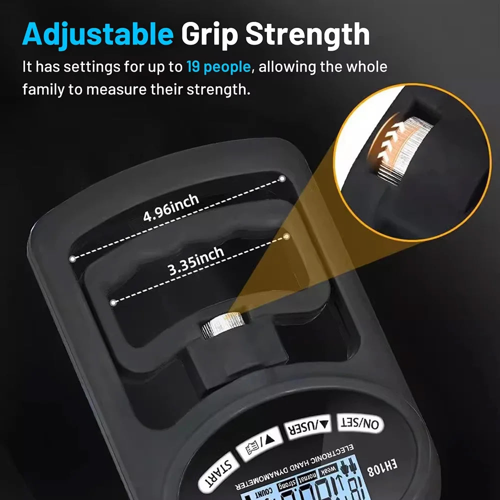 265Lbs/120Kg Digital Hand Dynamometer Grip Grip Strength Tester with LCD Screen for Forearm Training Finger Power Weightlifting